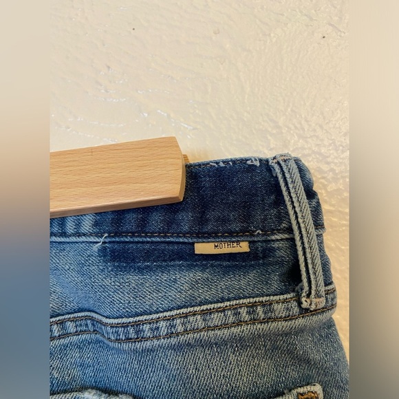 MOTHER Blue Cropped Distressed Jeans - Picture 12 of 16